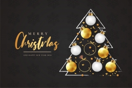 时尚绣球组成的圣诞树素材