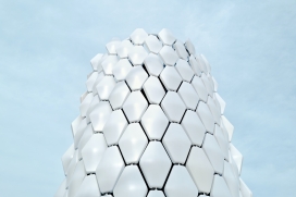 六边形蜂巢建筑外墙壁纸