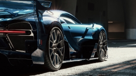 蓝色布加迪跑车