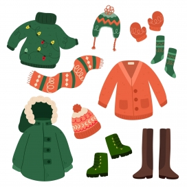 可爱卡通圣诞服饰素材