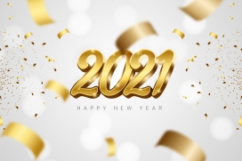 金色立体2021新年数字素材