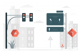 红绿灯十字路口素材