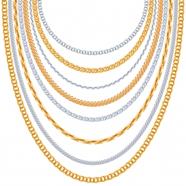 土豪金土豪银项链素材