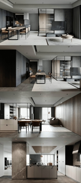 用单色融合装饰的极简空间