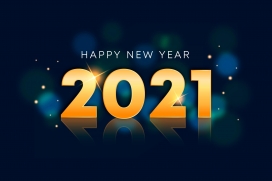 新年快乐-2021立体字素材