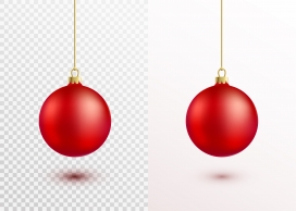 红色圣诞绣球素材下载