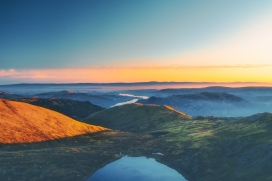 日落湖大自然风景