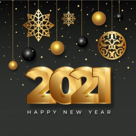 2021金色圣诞节饰品素材下载