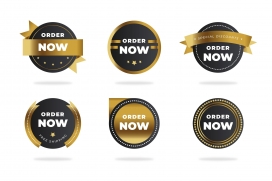 黑金圆形勋章素材下载