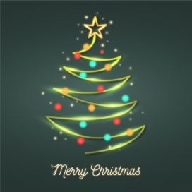 五彩灯圣诞树素材下载