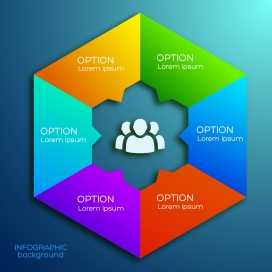 五彩六边形信息图表