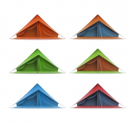 五彩户外帐篷素材下载