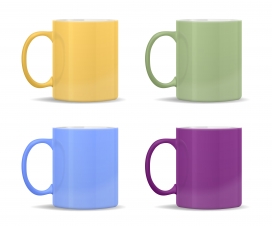 五彩马克杯素材下载