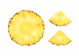 切片的菠萝水果片素材