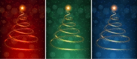 五彩旋转的圣诞树素材下载