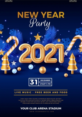 2021圣诞节海报风素材下载