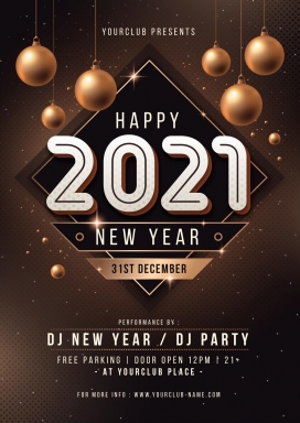 时尚咖啡庆祝风2021海报素材