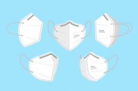 多角度的N95口罩素材