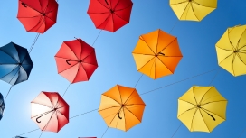 五彩的雨伞集合图