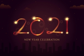 2021立体烟花字体