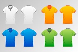 时尚五彩的男性T恤衫素材下载
