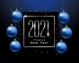 挂满蓝色球的2021素材下载