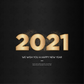 金色立体2021新年快乐