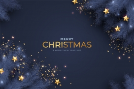 蓝色金星圣诞节素材下载