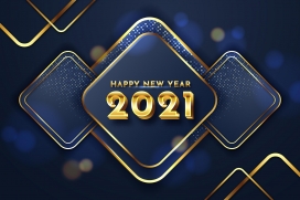 金箔色立体2021字体海报素材