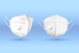 白色呼吸口罩素材下载