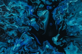 抽象的蓝紫液态花纹