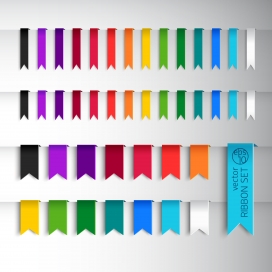 大型集合各种颜色的丝带