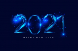 时尚蓝色2021烟花字体素材下载