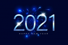 蓝色烟花2021跨年字体