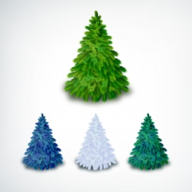 三色圣诞树素材下载