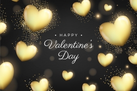 金色情人节爱心素材下载