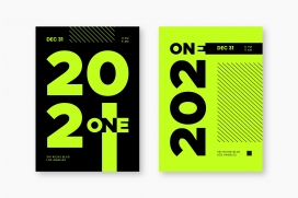 2021绿黑主题搭配的卡片海报素材下载