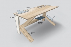 这是一张满足猫爱好者现代设计需求的桌子