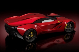 A级表面红色法拉利跑车