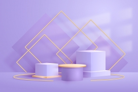 时尚紫色框架立体素材下载