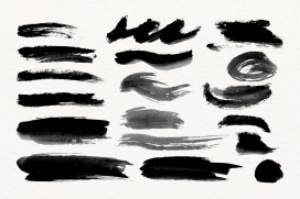 黑色毛笔笔刷素材