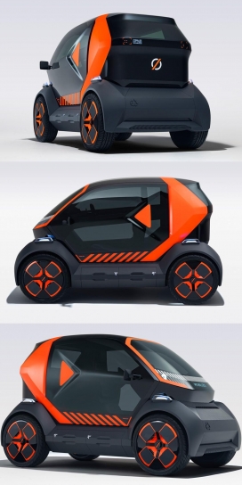 雷诺EZ-1-专为共享城市交通量身打造的可回收双座电动汽车