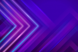 往右的三角霓虹灯素材