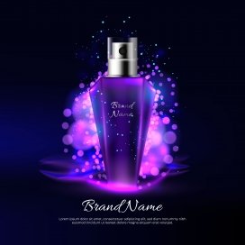 带有紫色灯光的香水广告