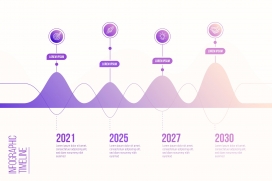 紫色年份时间轴曲线素材下载