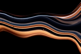 流淌的金色曲线抽象背景图