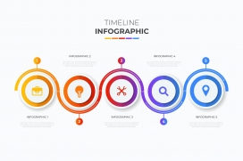 渐变多彩的圆圈步骤矢量素材下载