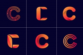 字母C演变标志LOGO素材下载