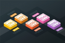 五彩方块立体数字信息素材下载