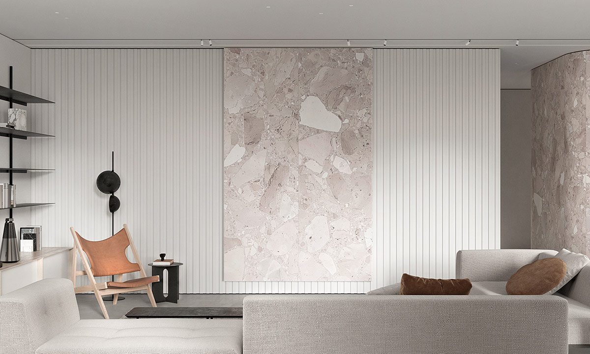 用棕色和令人惊叹的天然石材打造的温暖奢华室内设计---酷图编号20